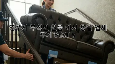 영주시 부석면 원룸 이사, 용달 업체 후기 BEST 5!